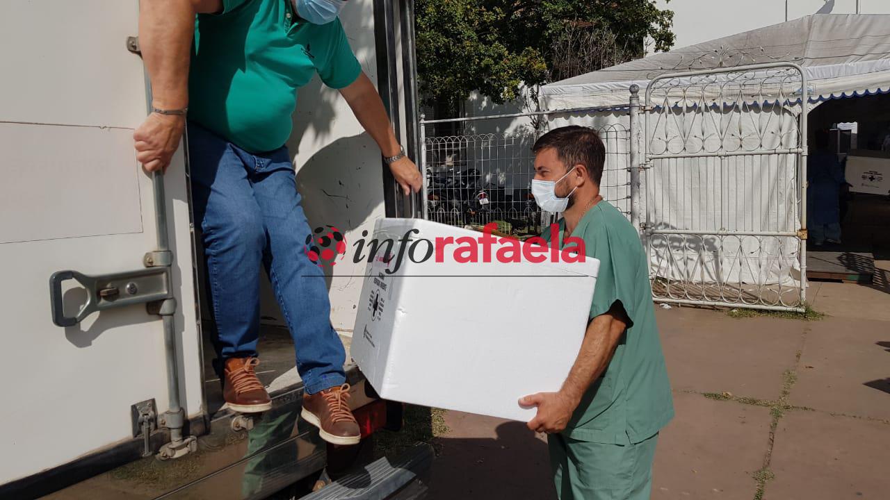 llegada de las vacunas al hospital de Rafaela