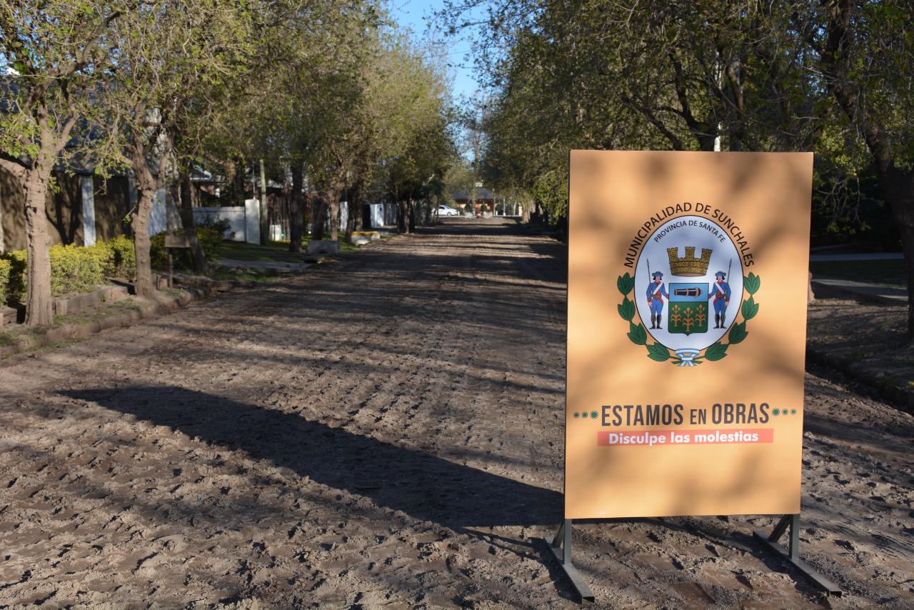 Continúan las obras de pavimentación en barrio Sancor en Sunchales