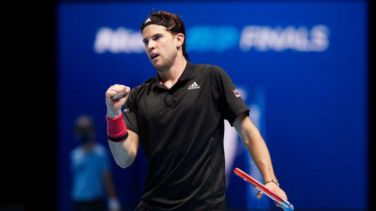 Thiem celebrando la victoria en Londres