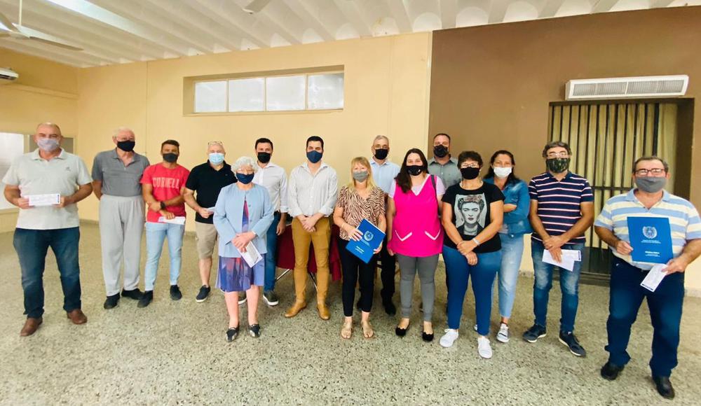 Visita de Calvo y su equipo al Club Argentino de Humberto Primo - encuentro con instituciones locales